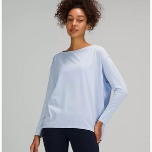 Lululemon Back in Action Blue Linen top  size 6